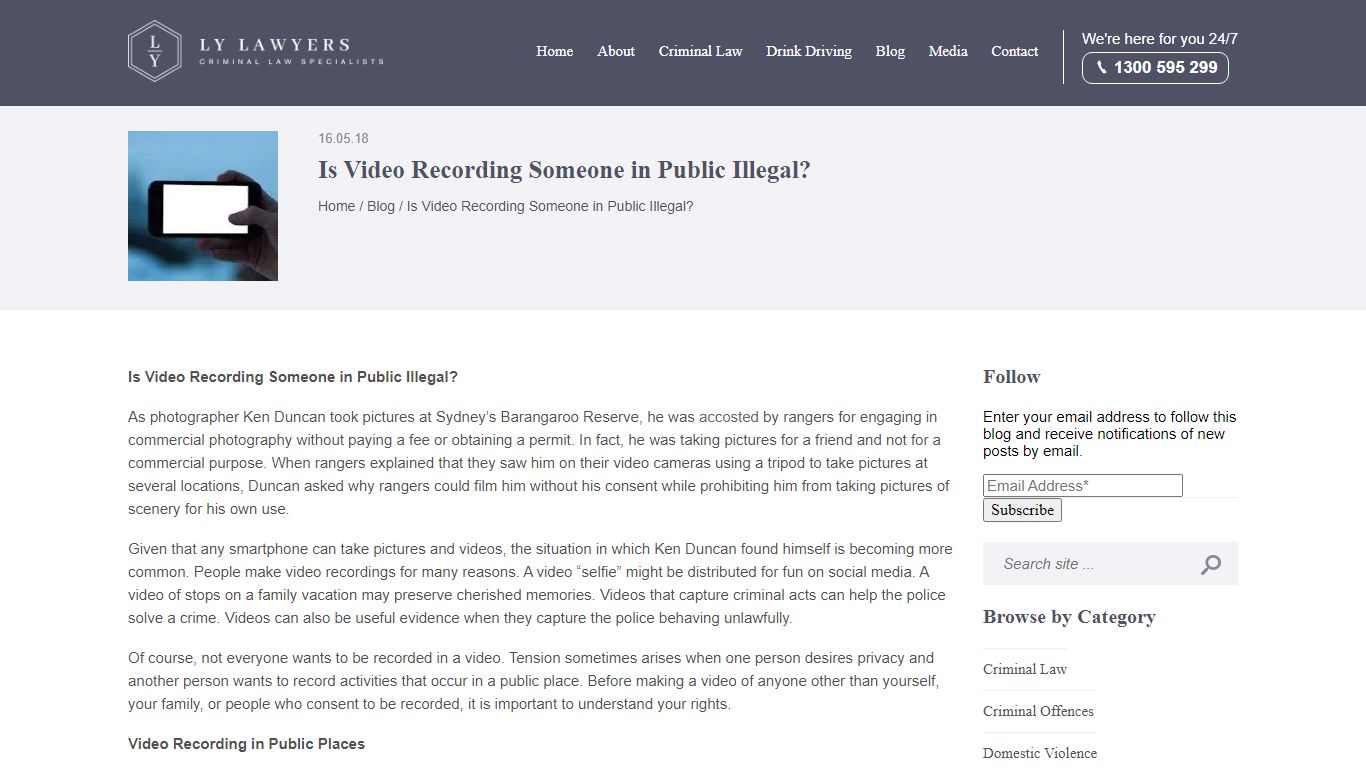 Is Video Recording Someone in Public Illegal? - LY Lawyers